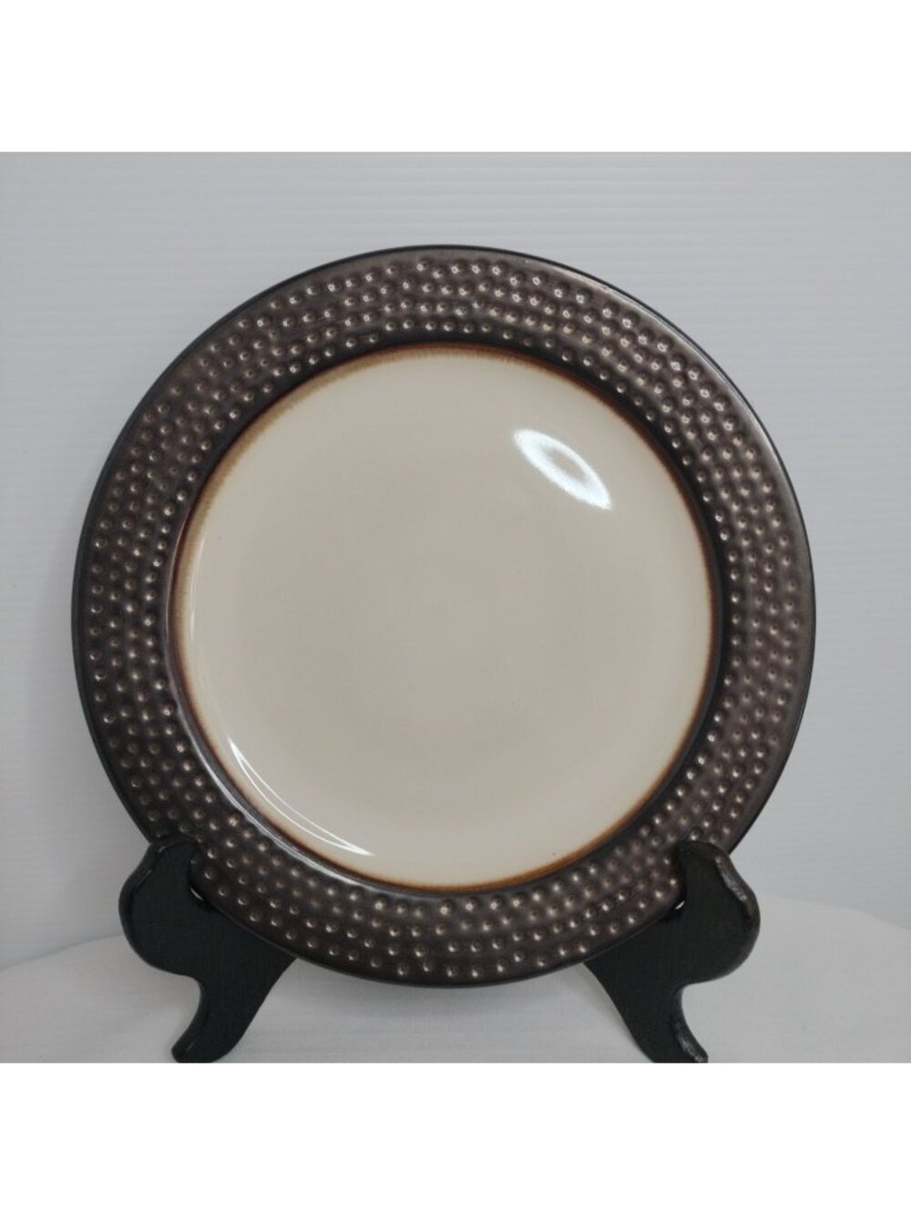 Threshold Barret Abbey Bronze Stoneware Embossed Dots Rim 8" Salad Plates Set  4